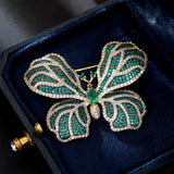 2025 luxury micro-inlaid zircon butterfly brooch, exquisite high-end elegant jacket, suit accessories, dinner party corsage woman