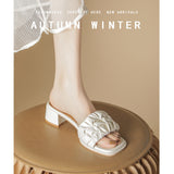 WOLOONG Women's Summer Outer Wear Mid French Style Heels