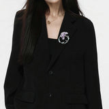 2025 National style high-end zircon flower freshwater pearl brooch women's elegant fashion corsage high-end suit cardigan accessories