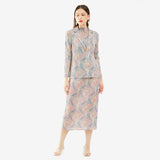 spring and summer new Korean version of Xiaoxiangfeng fashion casual printing suit slim top skirt jacket women's trend