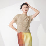 2025 2025 Summer Top Women's Design Sense Niche Loose Casual Pullover Fashion Hot Style  Short Sleeve T-Shirt