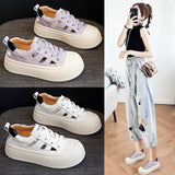 woloong Fashion Pretty Women's Hollowed Genuine White Sneakers