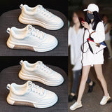 woloong Women's White Spring Platform Sports Joker Sneakers