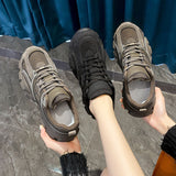 woloong Women's Style Clunky Spring Running Height Increasing Sneakers