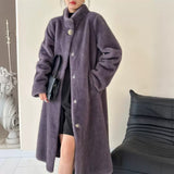 2025 friendly mink stand-up collar metal collar buckle imitation mink coat, high-end ferret coat to keep warm, new in autumn and winter