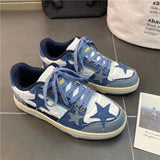 woloong Men's Star Pattern Breathable Couple Air Force Sneakers