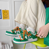 woloong Creative Women's Platform Fashionable Korean Green Sneakers