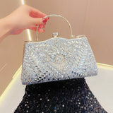 WOLOONG 2025 New New party celebrity banquet bag diamond-encrusted handbag women's wedding banquet handbag one shoulder oblique span dinner bag