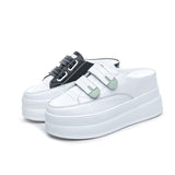 WOLOONG Women's Slip-on Velcro Breathable Comfortable Platform Muffin Slippers