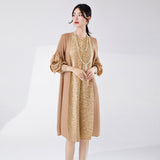 2025 Women's clothing summer high-end dress bronzing loose large size A-shaped skirt versatile and thin pleated skirt Popular style