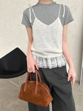 2025  spring new Korean version of sweet design sense knitted sling vest women's fashion single item 51209