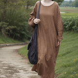 Shan Qian Nianyi, spring and autumn new Chinese simple Zen robe literary retro jacquard back lace-up dress