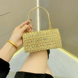 WOLOONG 2025 New New socialite banquet rhinestone clutch bag with diamonds portable dinner bag cheongsam bag oblique span dinner bag