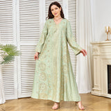 Muslim robe women's long dress Middle East Popular trade fashion new embroidered beads party dress dress abaya