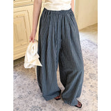 2025  spring new Korean vertical striped casual pants women's new lazy versatile ins254702