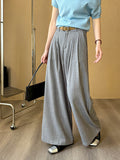 2025  spring new Korean version of high-waisted casual drape trousers mopping loose wide-leg trousers 8035-2
