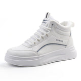 woloong Unique Women's Increased White Clunky Soft Sneakers