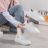 woloong Graceful Slouchy Women's White Breathable Platform Sneakers