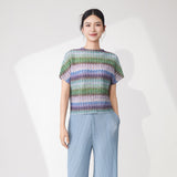 2025 Shenzhen Nanyou short-sleeved t-shirt women's 2025 new summer wear bat sleeves loose meat covering and thin pullover  top