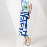 2025 2025 spring and summer new high waist thin medium and long printed fashion temperament versatile straight skirt hip skirt