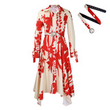 WOLOONG 2025 women's clothing summer new long-sleeved printed lapel irregular loose large size African 2025 trade dress