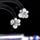 2025 retro pearl flower ball earrings women's s925 silver needle light luxury temperament high sense fashion personality versatile earrings