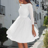 summer  Popular trade new women's dress wish  round neck long sleeve perspective sexy dress