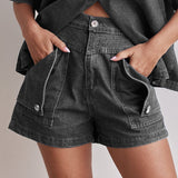 2025 Popular trade New  summer,  women's clothing casual retro loose shirt denim shorts set