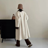 2025 friendly mink large lapel contrasting color single-breasted imitation mink coat, high-end ferret coat to keep warm, new in autumn and winter