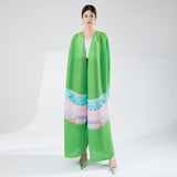 2025 Hot trade women's clothing robe Middle Eastern Muslim clothing fashionable and elegant loose large size printed cardigan dress