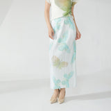 2025 2025 new split pleated skirt women's loose and thin high waist medium and long versatile straight hip skirt