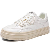 woloong Attractive Korean Milk White Wild Autumn Sneakers