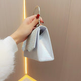 WOLOONG 2025 New New  niche small bag bar party banquet bag diamond-encrusted handbag single shoulder oblique span dinner bag