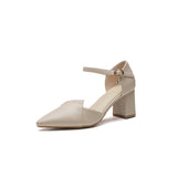WOLOONG Women's Korean Style Fairy Mid Chunky Heels