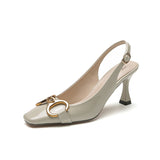 woloong Women's Summer Morandi With Toe Box Back Open Heels