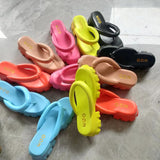 WOLOONG Size Thick Bottom Flip-flops Style Solid Color Heels