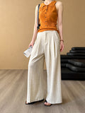 2025  spring new Korean version of high-waisted casual drape trousers mopping loose wide-leg trousers 8035-2