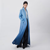2025 Middle East Popular trade women's Muslim robe lapel loose large size long Dubai robe dress tide
