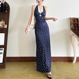2025 style  spring new women's clothing slim-fitting high-end slim waist long dress temperament suspender dress