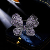 2025 High-end luxury heavy industry inlaid butterfly brooch femininity high-end creative design insect coat jacket accessories