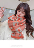 Knitted Scarf Love Heart Scarf Black White Plaid Scarf Thickened Warm Winter Women's Scarves Christmas New Year Gifts Black