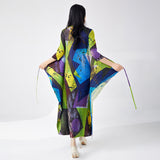 2025 Popular trade dress summer women's dress irregular pleated design high-end sense printed skirt