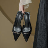 WOLOONG Women's Oversized Low-cut French Style Hollow Toe Heels