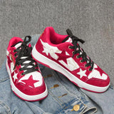 woloong Men's Chinese Red Moral Training Five-pointed Star Sneakers