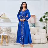 MT123 Middle East Popular trade new embroidered Muslim robe women's temperament long ethnic style dress abaya