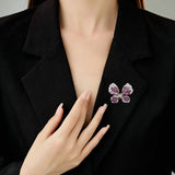 2025 Jewelry heavy industry butterfly brooch slightly inlaid zircon light luxury temperament high-end coat accessories suit pin corsage