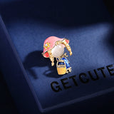 2025 Anti-light buckle, super fairy temperament, trendy clothing, creative design, sweet and fresh mushroom-picking little girl, small brooch