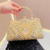 WOLOONG 2025 New New party celebrity banquet bag diamond-encrusted handbag women's wedding banquet handbag one shoulder oblique span dinner bag