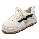 woloong Women's Frank Spring Wave Pattern Clunky Breathable Height Sneakers