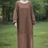 Shan Qian Nianyi, spring and autumn new Chinese simple Zen robe literary retro jacquard back lace-up dress
